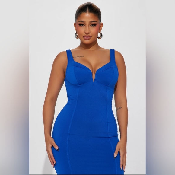Jersey Midi Dress| Various Sizes| Royal Blue - Picture 2 of 7